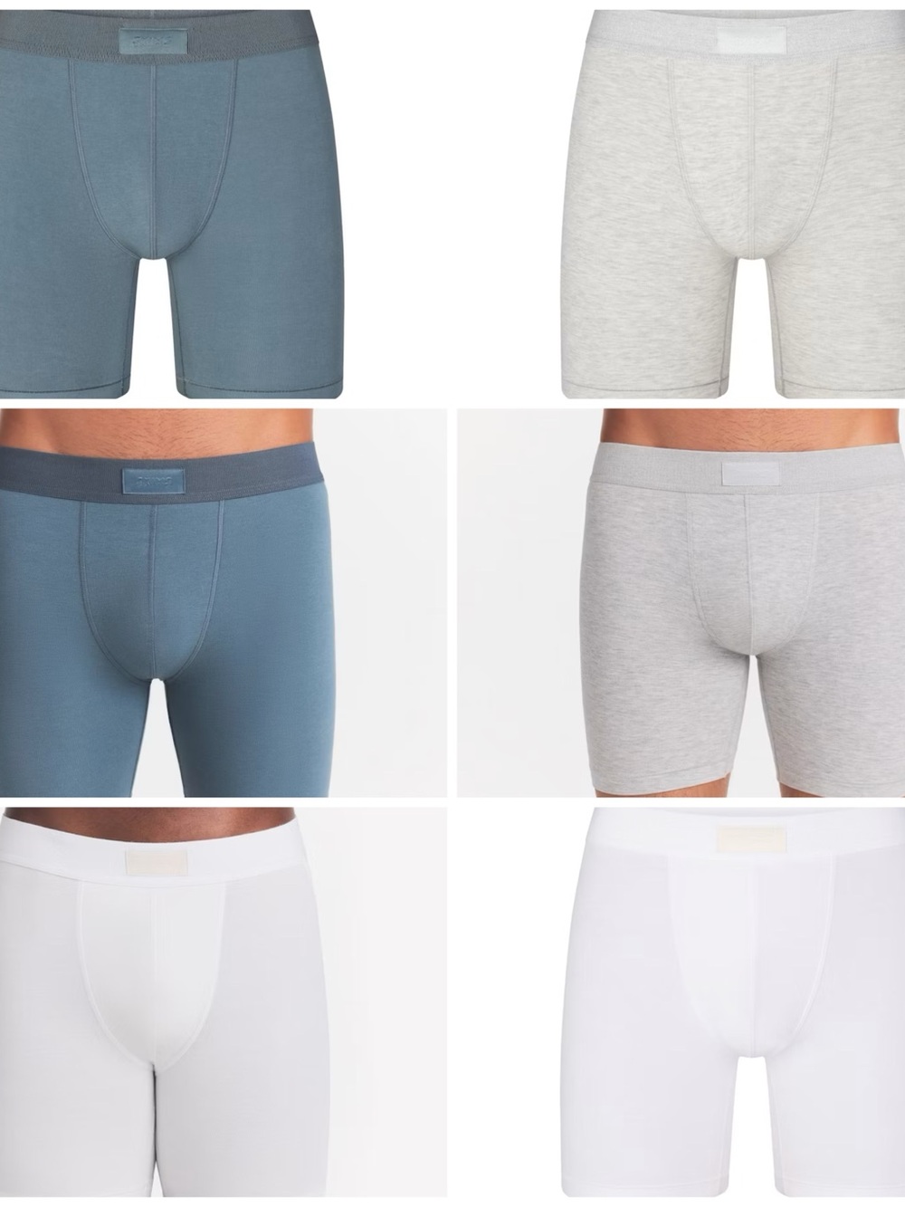 SKIMS 5” Boxer Briefs (Mens) – Chalk, Kyanite, Light Heather Grey | BUNDLE DEAL!